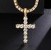 Hip Hop Cross Pendant Alloy Rhinestone Trendy Men's Necklace Personality Simple Jewelry_ipsvogv.com