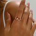 Simple, fresh and sweet women's plain ring, personalized bow, niche zircon inlaid design, open ring_ipsvogv.com
