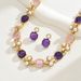 Sweet fresh Japanese Korean women's earring jewelry set with niche geometric design necklace and neck chain_ipsvogv.com