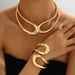 Light luxury style women's double-layer circle metal necklace, niche electroplated geometric design bracelet jewelry_ipsvogv.com
