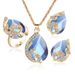Creative series peacock exquisite crystal jewelry necklace women's exquisite three piece necklace set peacock necklace_ipsvogv.com
