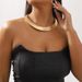 N1702 Hot selling vintage personalized wide cut plain ring necklace with punk style exaggerated geometric collar_ipsvogv.com