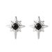 Black And White Titanium Steel Eight Pointed Star Earrings Inlaid With Zircon Star Design High Street Style Earrings For Men And Women_ipsvogv.com