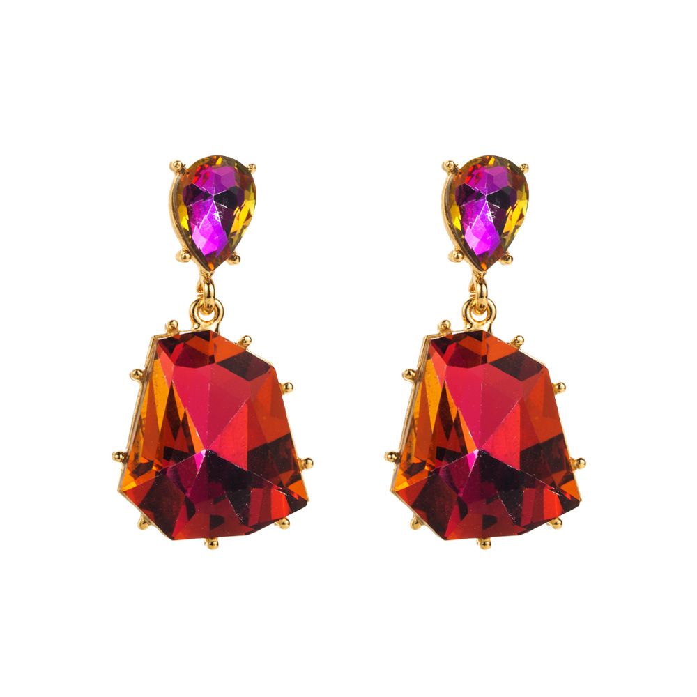 Fashionable Bohemian Style With Fashionable Temperament, Versatile And Irregular Geometric Earrings, Transparent Resin_ipsvogv.com