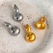 Unisex Spring And Summer INS Retro Gold Plated Titanium Steel Polished Gourd Gold And Silver Earrings_ipsvogv.com