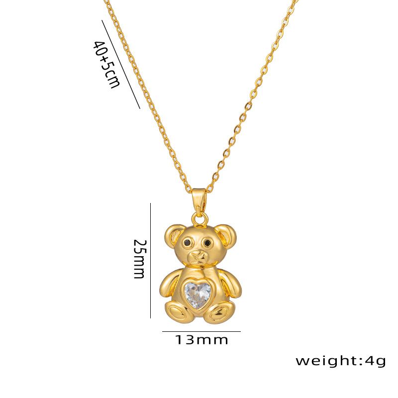 Cute Little Bear Pendant With Women's Collarbone Chain Design Sense, Unique Accessories, Trendy Necklace_ipsvogv.com