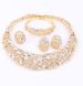 African Beads Gold Plated Shinning Flower Crystal Necklace Earrings Bangle Ring Jewelry Set_ipsvogv.com