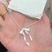 New French Style Light Luxury For Women, Niche Matte 3D Bow Necklace With Ribbon, Fairy-like Collarbone Chain_ipsvogv.com