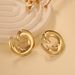 Irregular Design Metal Wave Fashion Simple Glossy Niche C-shaped Stud Earrings_ipsvogv.com