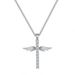 Unisex hot product Angel Wing Cross Necklace Color Plating Zircon Gold Pendant Women_ipsvogv.com