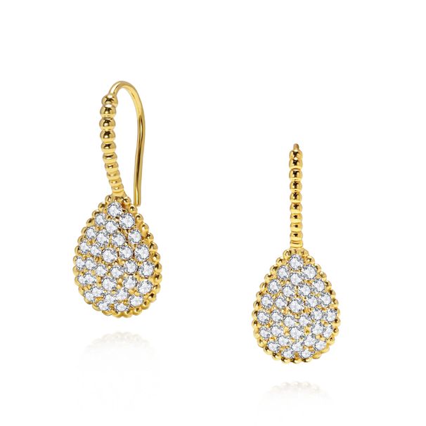 Women's Jewelry Beaded Edge Full Diamond Teardrop Shaped Diamond Ear Hooks Personalized Fashion Jewelry Set French Style New Earrings Ear Hooks_ipsvogv.com