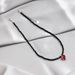 Black Crystal Beaded Neck Chain Necklace, Fashionable Red Love Zircon Pendant Necklace For Women_ipsvogv.com