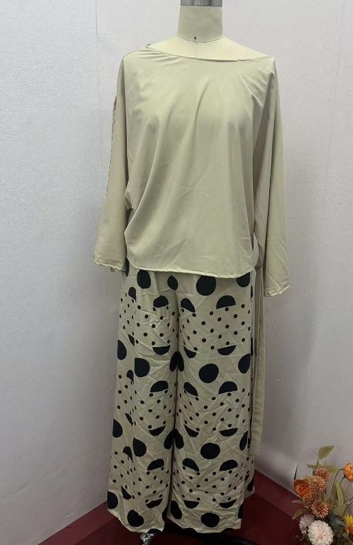 Women's Clothing summer new fashion oblique collar one shoulder high waist casual printed pants suit for women_ipsvogv.com