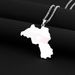 hot selling stainless steel Kurdistan map necklace retro ethnic style men and women titanium steel pendant accessories_ipsvogv.com