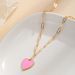 Copper Pink Heart-shaped Necklace, Exquisite Jewelry, Paperclip Chain Design, Fashionable And Hot Selling, Popular For_ipsvogv.com