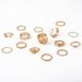 Hot Selling Rings, Rose And Pearl Wide Cut Hollowed Out Butterfly Oil Drop 15 Piece Set, Women's Rings_ipsvogv.com