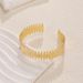 Gold Plated Hammered Texture Heavy Craft Non-Fading Simple Irregular C-Shaped Open Bracelet_ipsvogv.com