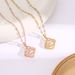 New Korean Edition Gold Plated Micro Inlaid Zircon Dynamic Four Leaf Flower Titanium Steel Necklace Mesh Red Fashion_ipsvogv.com