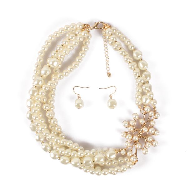 Fashionable exaggerated pearl branch collarbone necklace jewelry 7620_ipsvogv.com