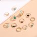 New Ethnic Style Set Of 12 Black Turquoise Carved Rose Rings For Women_ipsvogv.com