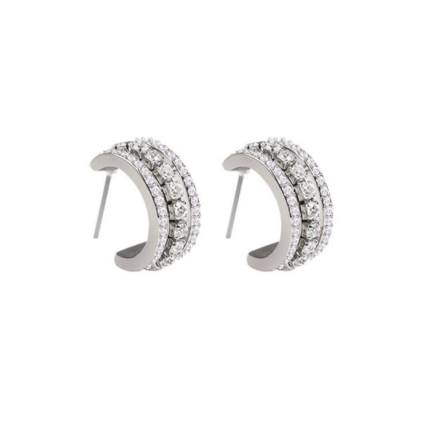 Double Ring Luck Beads Full Diamond Single Ring Earrings For Women Elements Crystal Earrings_ipsvogv.com