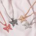 Cuban Necklace Rhinestone Butterfly Pendant Hip Hop Jewelry Tennis Choker_ipsvogv.com