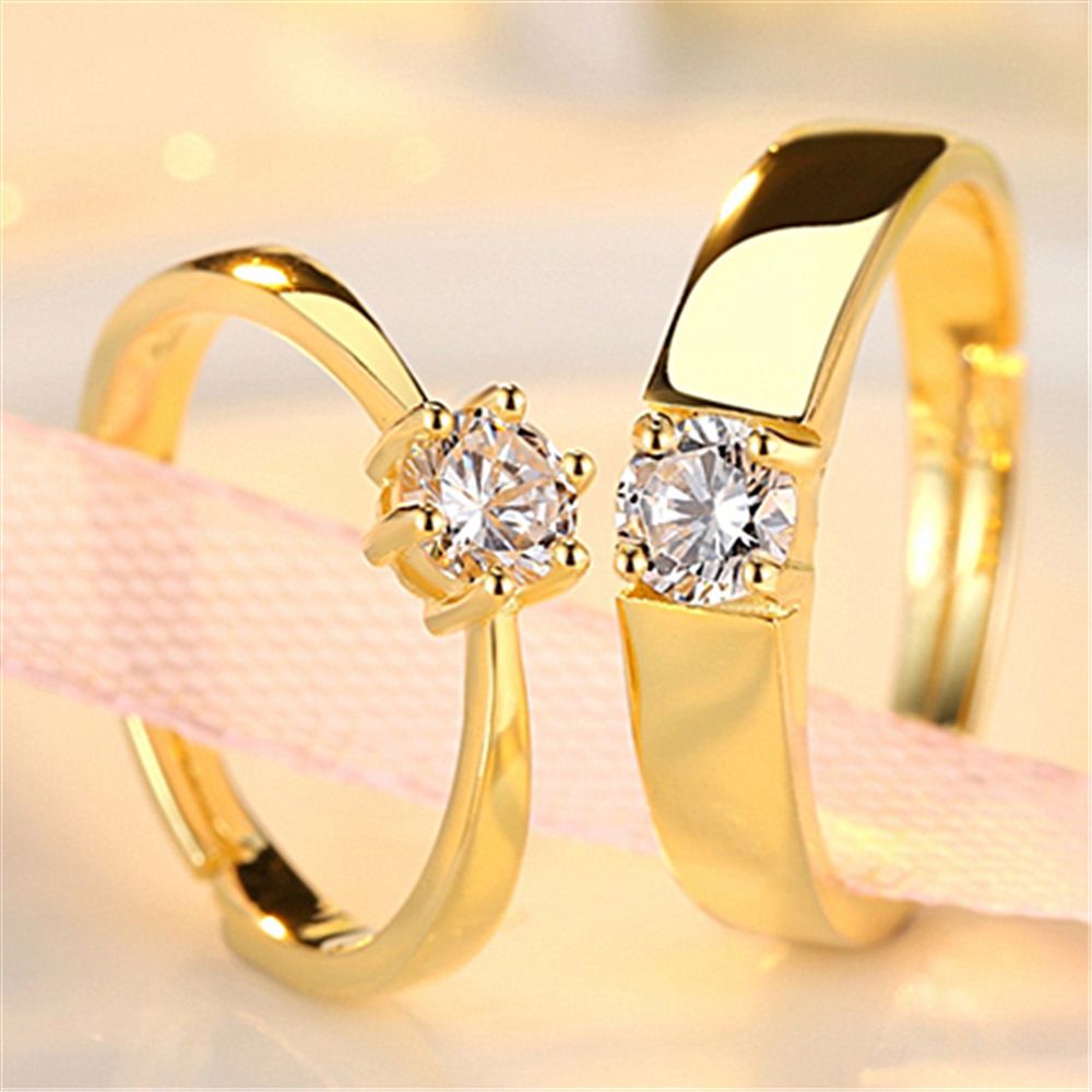 Couple Rings Men And Women Getting Married, Simple Simulation Diamond Rings, A Pair Of Engraved Valentine's Day Gifts_ipsvogv.com