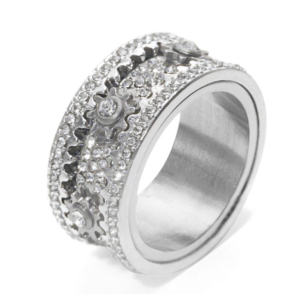 Gear Rotating Diamond Ring Fashionable All Match Rotating Color Diamond Ring_ipsvogv.com