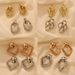 Fashion High-end Jewelry Niche Geometric Prismatic Iron Tube Gold-plated Twist Earrings_ipsvogv.com