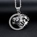 New Hip-Hop Jewelry Stainless Steel Personality Gold-Plated Wild Lion Pendant Necklace DW465_ipsvogv.com