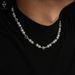 Splicing Pearl Necklace Men's Titanium Steel 2024 New Accessories Ins Trendy Hip-hop Versatile Sweater Chain Women_ipsvogv.com