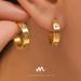 Women's Jewelry C Shaped Zircon Earrings Simple Cold Style K Gold Plated Titanium Steel Earrings_ipsvogv.com
