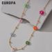 Women's Jewelry Set Fashion Colorful Flower Bracelet For Girls Niche High End Light Luxury Stainless Steel Girlfriend Versatile Hand Jewelry Necklace_ipsvogv.com