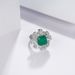 Atmospheric fashion cultivation colored gem ring S925 silver inlaid red, blue and green sapphire closed index finger ring_ipsvogv.com