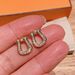 Unisex Horseshoe buckle earrings pure silver full diamond light luxury simple temperament micro inlaid earrings high end exquisite versatile_ipsvogv.com