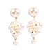 E8291 Dongdaemun New Sweet and Elegant Long Korean Edition Fashion Pearl Grape String Earrings_ipsvogv.com