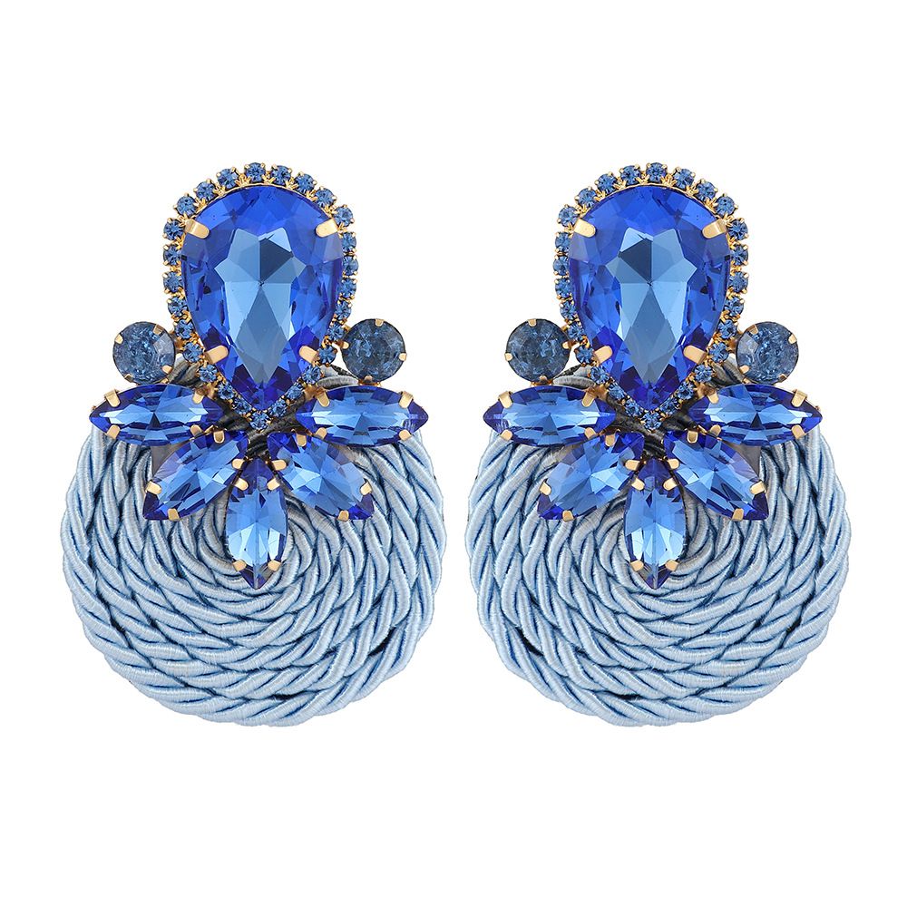 Fashion hand woven cotton earrings exquisite romantic feminine temperament versatile earrings wedding gift_ipsvogv.com