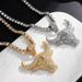 Hip hop stereo diamond-encrusted bull's head pendant Cuban chain big gold chain cool punk hipsters wear necklaces for men and women_ipsvogv.com
