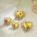 Women’s Jewelry Set Fashion Gold And Silver Two Color Love Gold Earrings Oversized Exaggerated Personality Earrings Peach Heart Shaped Earrings_ipsvogv.com