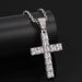 Hip Hop Square Zircon Cross Necklace, European and American Punk Personality, Male and Female Couple Pendant Accessories_ipsvogv.com