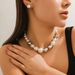Punk Style Exaggerated Metal Bead Necklace With Choker Temperament, Short Pearl Collar Set_ipsvogv.com