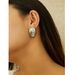Metal Style INS Geometric Oval Spiral S Silver Needle Gold Button Design Sense Earrings_ipsvogv.com