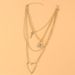 Geometric Heart Pendant Necklace Simple Personality Lock Shaped Multi Layer Clavicle Chain Cross Border Necklace For Women_ipsvogv.com