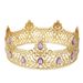 Golden Crown Simple Multi Color Full Round King Crown Headdress Birthday Bride Crown Universal_ipsvogv.com