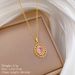 Titanium Steel 【 】 Pink Egg Shaped Light Luxury Temperament Gorgeous Full Diamond Necklace Women's Versatile Collarbone 【 】_ipsvogv.com