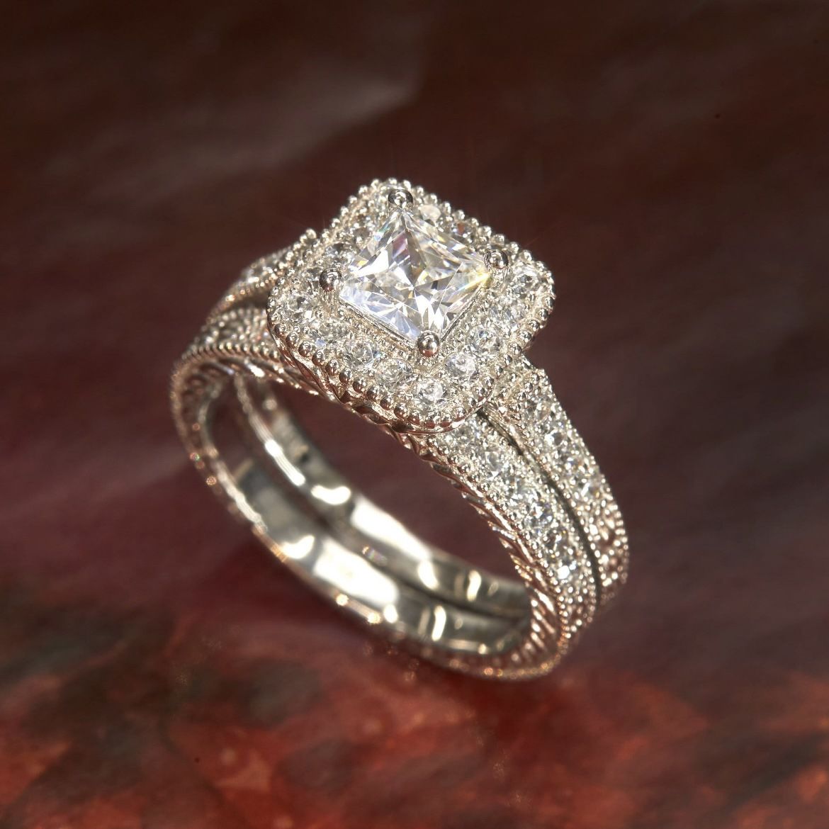 Sanjie Couple's Wedding Ring Ins, Alloy Inlaid Square Zircon Bracelet_ipsvogv.com