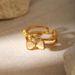 Women’s Jewelry Set Fashion Imple French Diamond Bow Open Ring Personality Versatile Stainless Steel Double Layer Ring_ipsvogv.com