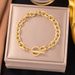 Japanese And Korean Sports Style Men's Domineering Titanium Chain Bracelet, Thick Stainless Steel OT Buckle Bracelet_ipsvogv.com