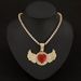 Hip Hop Rap Trendy Creative Pink Angel Wing Pendant Red Diamond Love Men's Necklace_ipsvogv.com