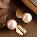 Korean Fever Style Fashionable Oversized Pearl With Simple And Cool Silver Needle Earrings For Women's Temperament_ipsvogv.com